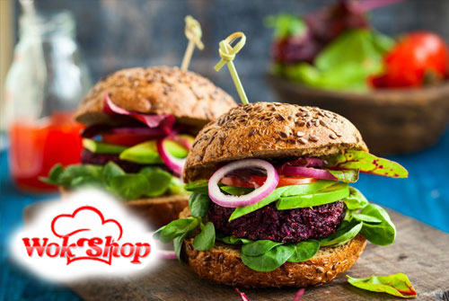 Служба доставки еды «Wok Shop»: бургеры, закуски, салаты, паста со скидкой 50%  