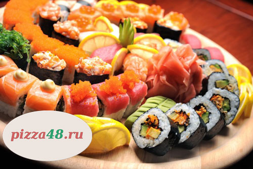 Купи 1 получи 2. Специально для любителей японской кухни! Скидка до 50% на все роллы и суши от службы доставки «Pizza48.ru»